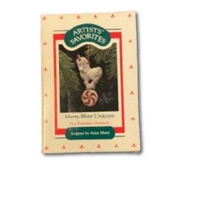 Merry mint unicorn Christmas ornament